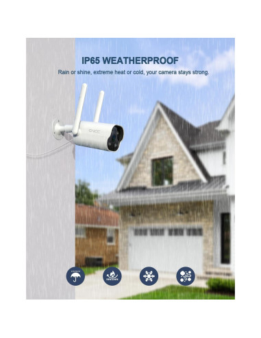 Cámara de Seguridad GNCC GT1PRO 2K Impermeable WiFi