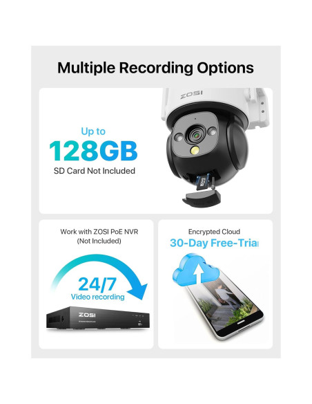 Cámara de Seguridad ZOSI C290 2MP WiFi IP 1080p con IA