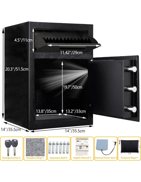 Caja Fuerte de Depósito 2.6 Pies Cúbicos KAER Digital