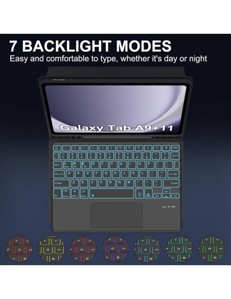 Funda teclado Samsung Galaxy Tab A9 Plus 11" Bluetooth RGB