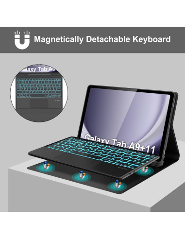 Funda teclado Samsung Galaxy Tab A9 Plus 11" Bluetooth RGB