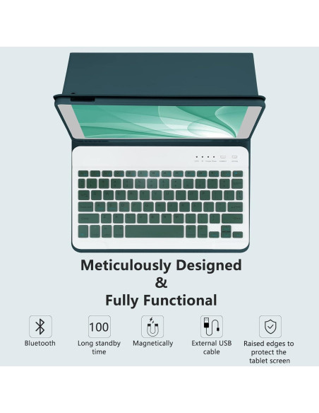 Funda Teclado Bluetooth iPad 10.2" MMK Verde Profundo Funda Teclado Bluetooth iPad 10.2" MMK Verde Profundo