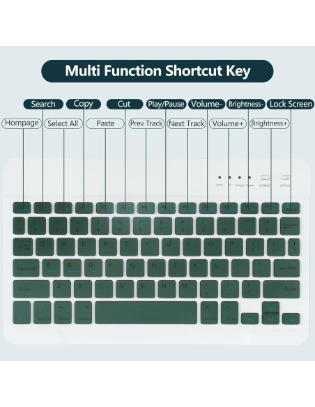 Funda Teclado Bluetooth iPad 10.2" MMK Verde Profundo Funda Teclado Bluetooth iPad 10.2" MMK Verde Profundo