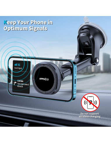 Soporte Magnético para Coche Wiiki-Tech MagSafe Negro