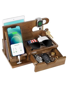 Soporte de Teléfono de Madera Funistree con Cajón 30x20cm