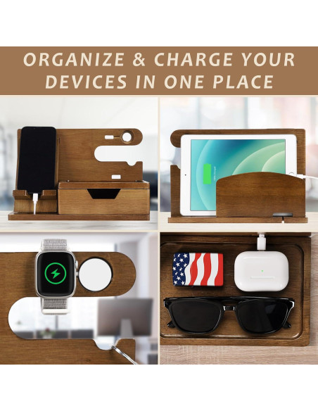 Soporte de Teléfono de Madera Funistree con Cajón 30x20cm Soporte de Teléfono de Madera Funistree con Cajón 30x20cm
