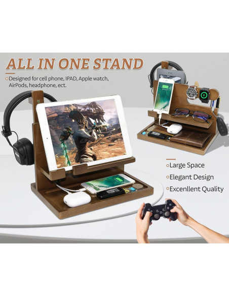 Estación de Carga de Madera Samrion para Hombres 26x18cm