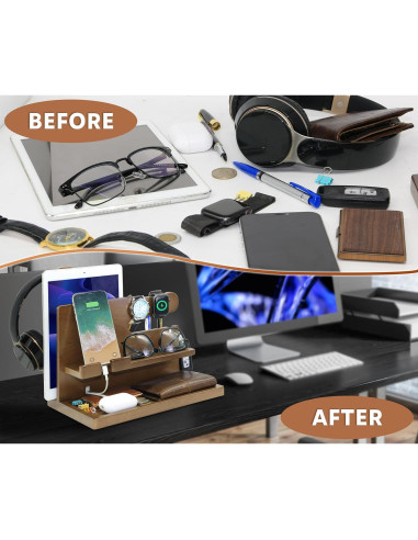 Estación de Carga de Madera Samrion para Hombres 26x18cm