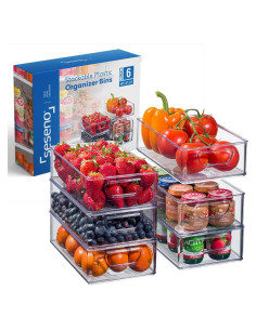 Juego de 6 Contenedores Organizadores Apilables para Alimentos