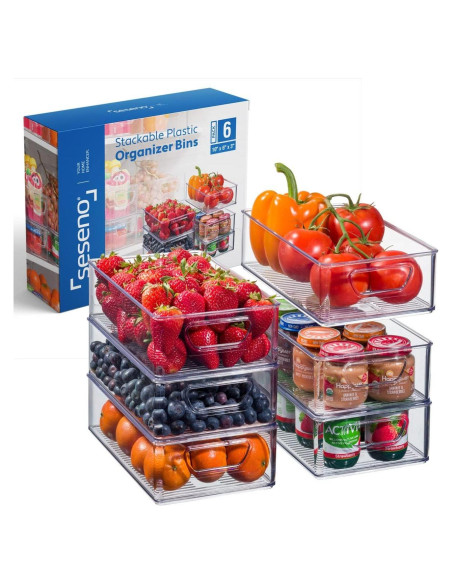 Juego de 6 Contenedores Organizadores Apilables para Alimentos