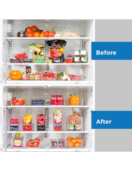 Juego de 6 Contenedores Organizadores Apilables para Alimentos