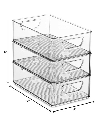 Juego de 6 Contenedores Organizadores Apilables para Alimentos