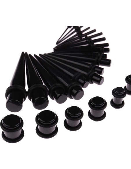 Kit de Estiramiento de Orejas JieyueJewelry 50 Piezas 14G-00G Kit de Estiramiento de Orejas JieyueJewelry 50 Piezas 14G-00G