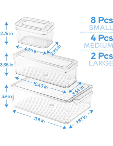 Paquete de 14 Organizadores de Refrigerador JollyPack
