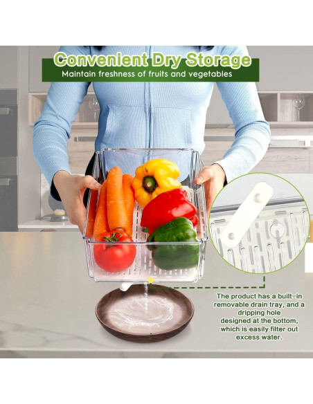 14 Contenedores Organizadores de Refrigerador Sin BPA