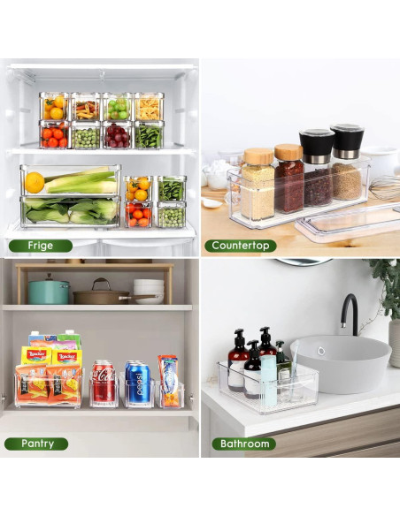 14 Contenedores Organizadores de Refrigerador Sin BPA