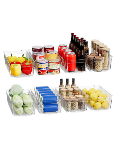 Paquete de 8 Organizadores Transparentes para Refrigerador 31.75 cm