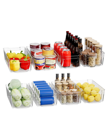 Paquete de 8 Organizadores Transparentes para Refrigerador 31.75 cm Paquete de 8 Organizadores Transparentes para Refrigerador 31.75 cm