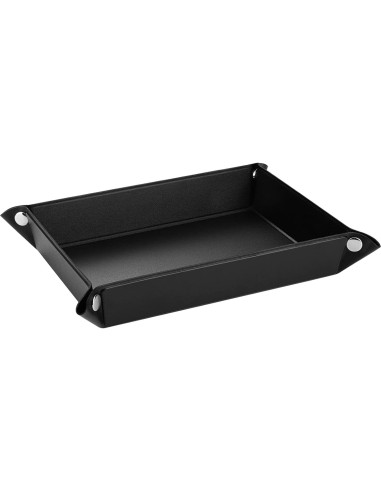 Bandeja Valet Luxspire de Cuero PU Negra - Mediana