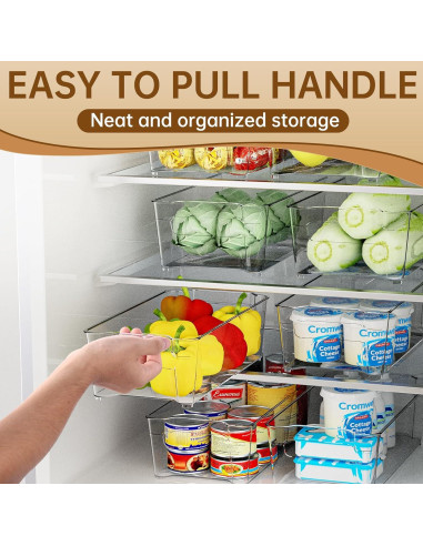 Paquete de 8 Organizadores Transparentes para Refrigerador 31.75 cm