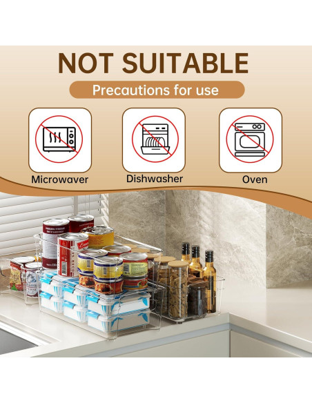 Paquete de 8 Organizadores Transparentes para Refrigerador 31.75 cm Paquete de 8 Organizadores Transparentes para Refrigerador 31.75 cm