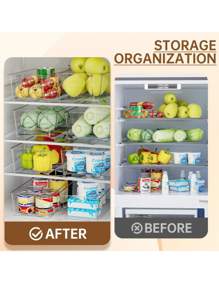 Paquete de 8 Organizadores Transparentes para Refrigerador 31.75 cm Paquete de 8 Organizadores Transparentes para Refrigerador 31.75 cm