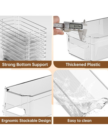 Paquete de 8 Organizadores Transparentes para Refrigerador 31.75 cm