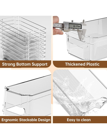 Paquete de 8 Organizadores Transparentes para Refrigerador 31.75 cm Paquete de 8 Organizadores Transparentes para Refrigerador 31.75 cm