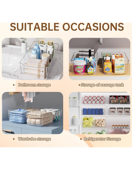 Paquete de 8 Organizadores Transparentes para Refrigerador 31.75 cm Paquete de 8 Organizadores Transparentes para Refrigerador 31.75 cm