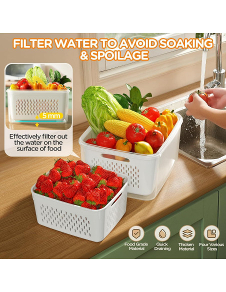 Contenedores de Almacenamiento Winproper 5 Piezas 4 en 1 Contenedores de Almacenamiento Winproper 5 Piezas 4 en 1