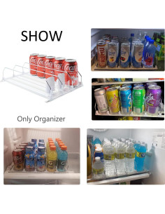 Organizador de Bebidas para Nevera SZNLZQ Blanco 38cm 15 Latas 2