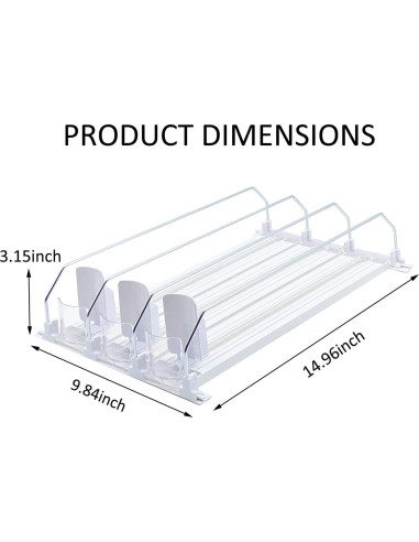 Organizador de Bebidas para Nevera SZNLZQ Blanco 38cm 15 Latas
