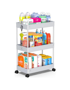 Carro de Almacenamiento Rodante SPACEKEEPER 3 Niveles Gris