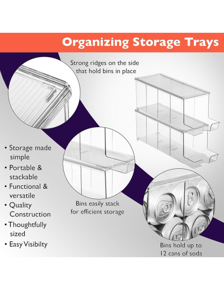 Organizador de Latas ClearSpace - Paquete de 2, 12 Latas