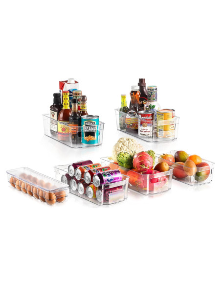 Conjunto Organizadores Refrigerador NutriChef 6 Piezas Transparente