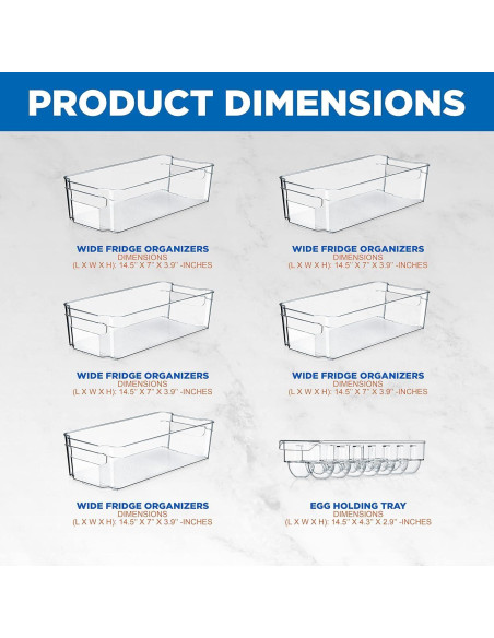 Conjunto Organizadores Refrigerador NutriChef 6 Piezas Transparente