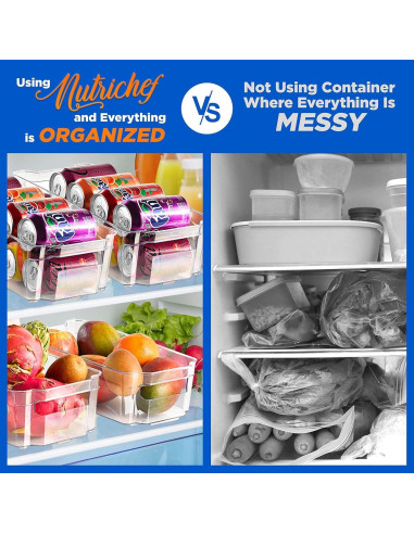 Conjunto Organizadores Refrigerador NutriChef 6 Piezas Transparente