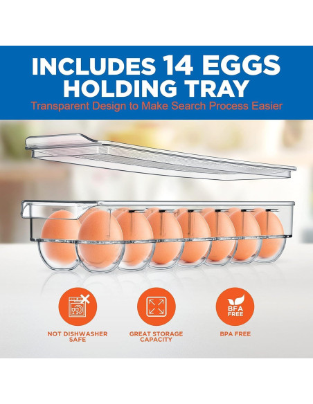 Conjunto Organizadores Refrigerador NutriChef 6 Piezas Transparente