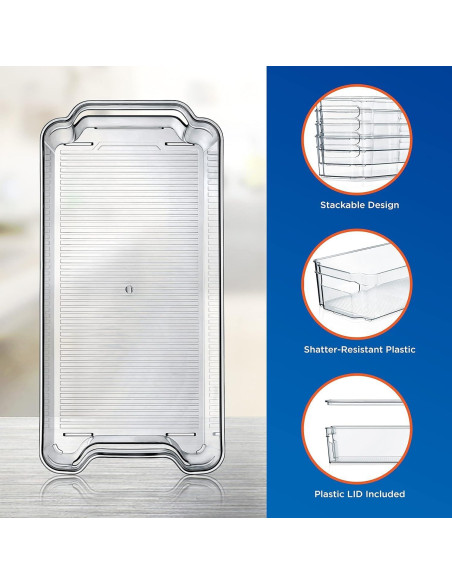 Conjunto Organizadores Refrigerador NutriChef 6 Piezas Transparente