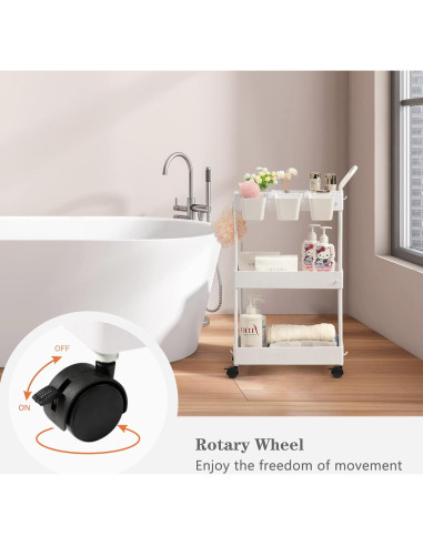 Carro de Almacenamiento danpinera 3 Niveles Blanco