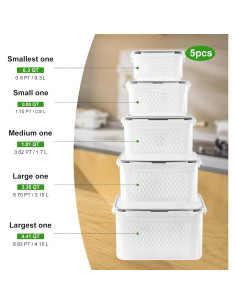 5 Contenedores de Almacenamiento Freshmage Apto Microondas 2