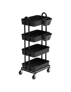 Carro de Utilidad 4 Niveles Simple Houseware Negro
