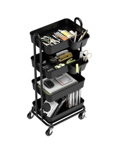 Carro de Utilidad 4 Niveles Simple Houseware Negro 2