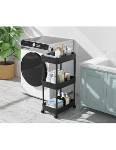 Carro de Almacenamiento Rodante Sooyee 3 Niveles Negro 2