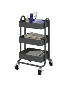 Carro de Almacenamiento Rodante 3 Niveles Elitehouse Gris