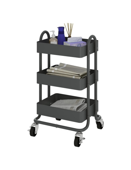 Carro de Almacenamiento Rodante 3 Niveles Elitehouse Gris