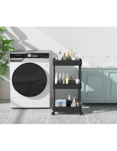 Carro de Almacenamiento Rodante Sooyee 3 Niveles Negro