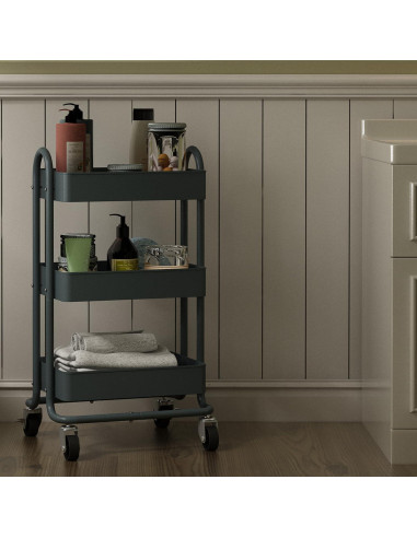 Carro de Almacenamiento Rodante 3 Niveles Elitehouse Gris