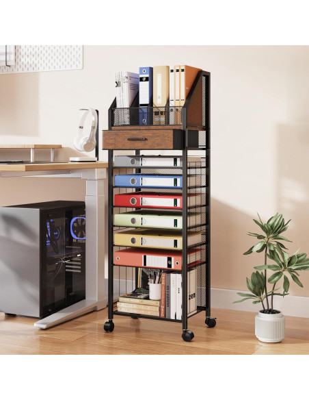 Carro de Archivos Rodante SWTYMIKI 9 Niveles Espresso Carro de Archivos Rodante SWTYMIKI 9 Niveles Espresso