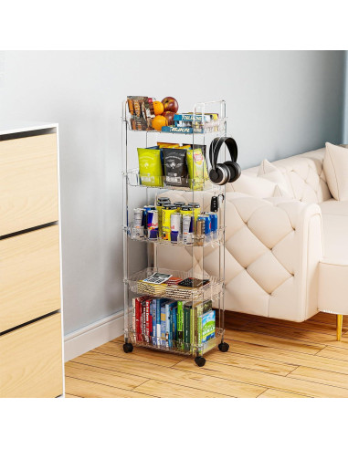 Carro Rodante de 5 Niveles SuoXing Acrílico Transparente